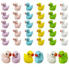 HAMIYELL Pack of 36 Multicolored Mini Resin Ducks for Garden, Dollhouse, Crafts Decor - Tiny Plastic Duck Ornaments