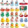 24Pcs Christmas Rubber Ducks,Mini Christmas Ducks Bath Toys Assorted Duckies (2'') For Kids,Christmas Party Favors,Christmas Sto