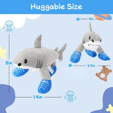 Italian Brainrot Plush Toy 14 Inch Tralalero Tralala Plushies Toys Soft Stuffed Funny Meme Animals Dolls Gifts for Kids Boys Girls