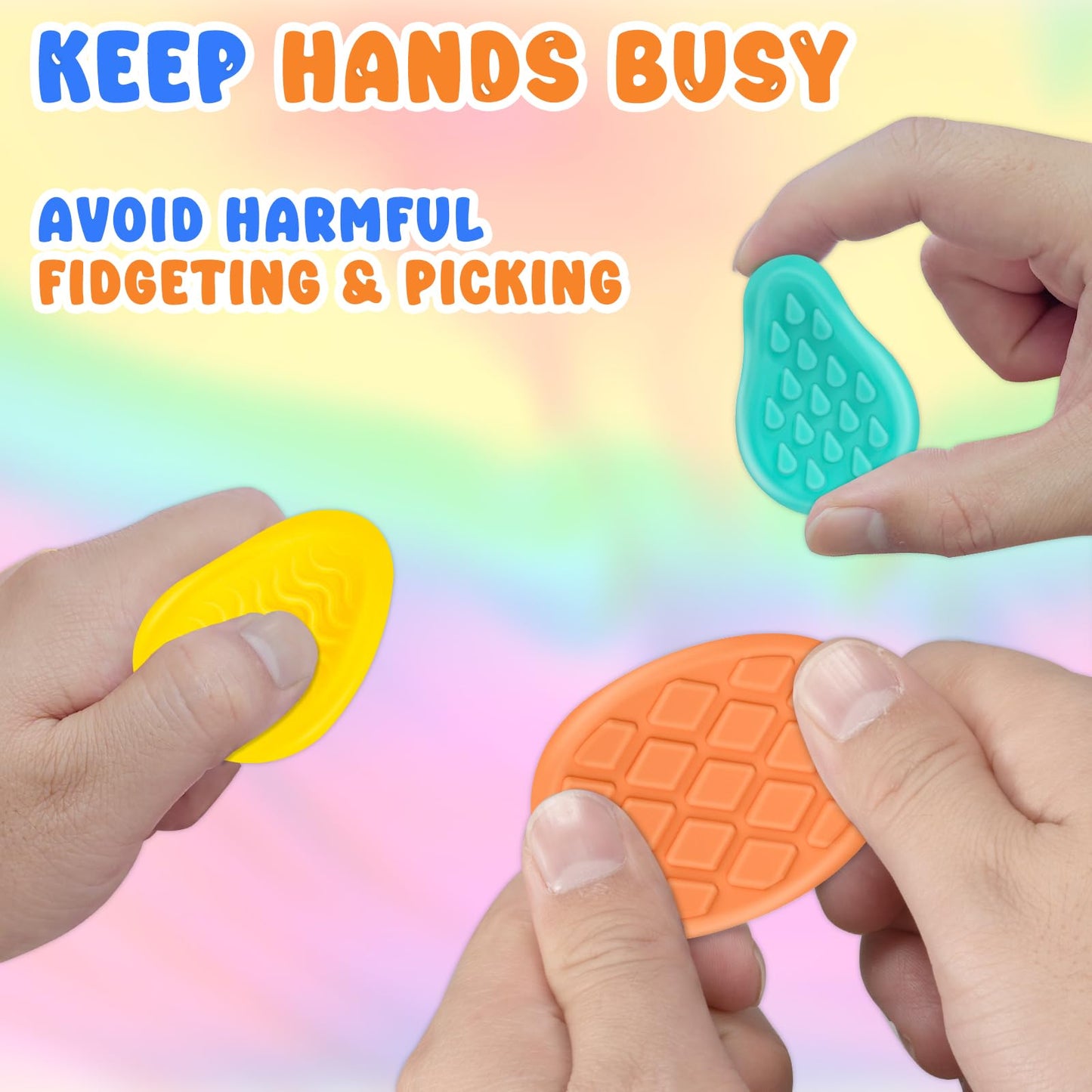 Fidget Sensory Toys For Kids & Adults With Autism Adhd: 6-Pack Silent Small Anxiety Relief Items, Quiet Fidgets & Worry Stones F