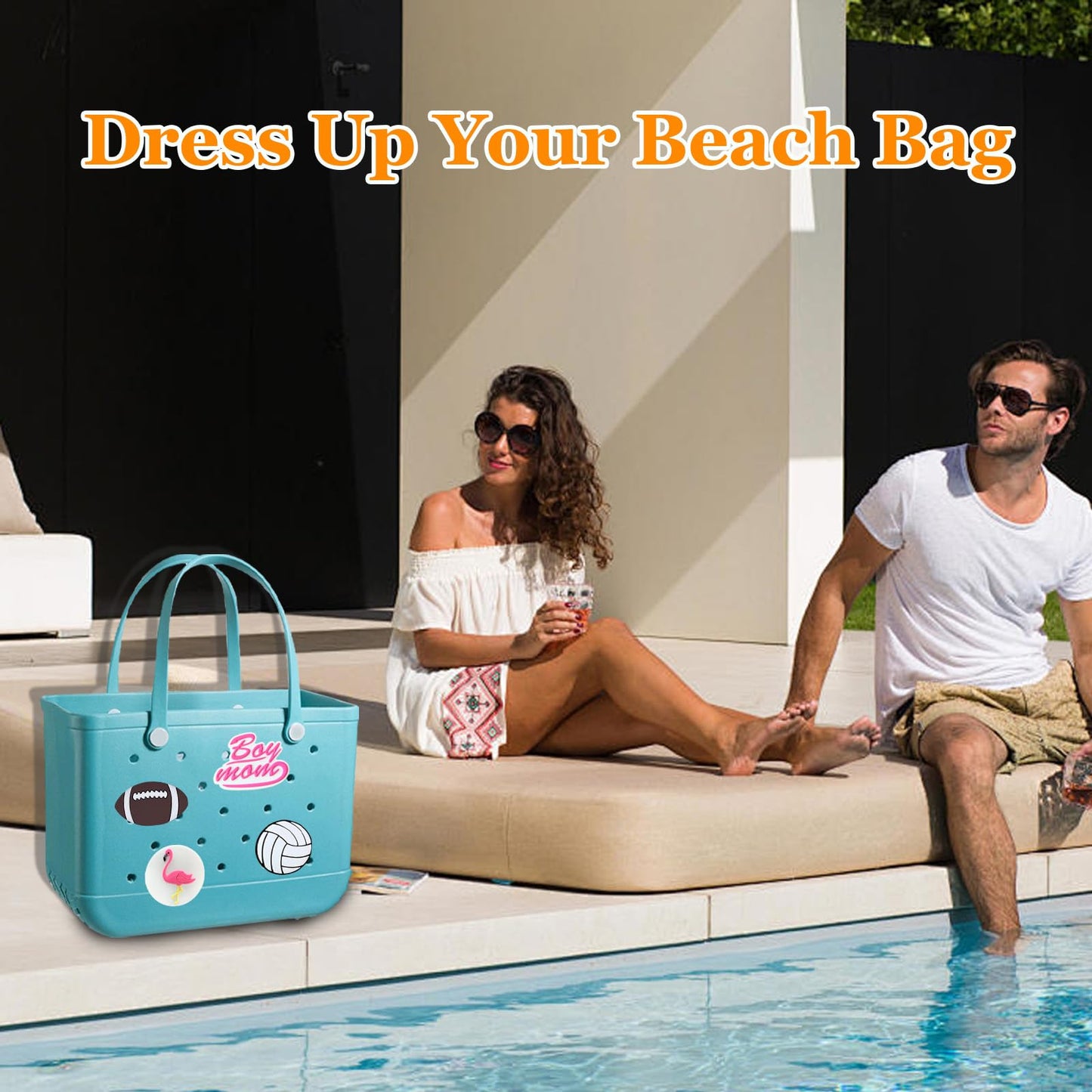 Lckaey Rubber Beach Bag Accessories-PVC Rubber decoration-for EVA Purse Bogg Inserts Y064Figure 51