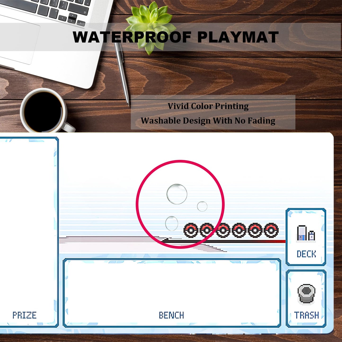 sabermaster playmat Duel Mat Gaming Competition Pad Mat Card Binder Deck 23.6x13.7in (Blue)