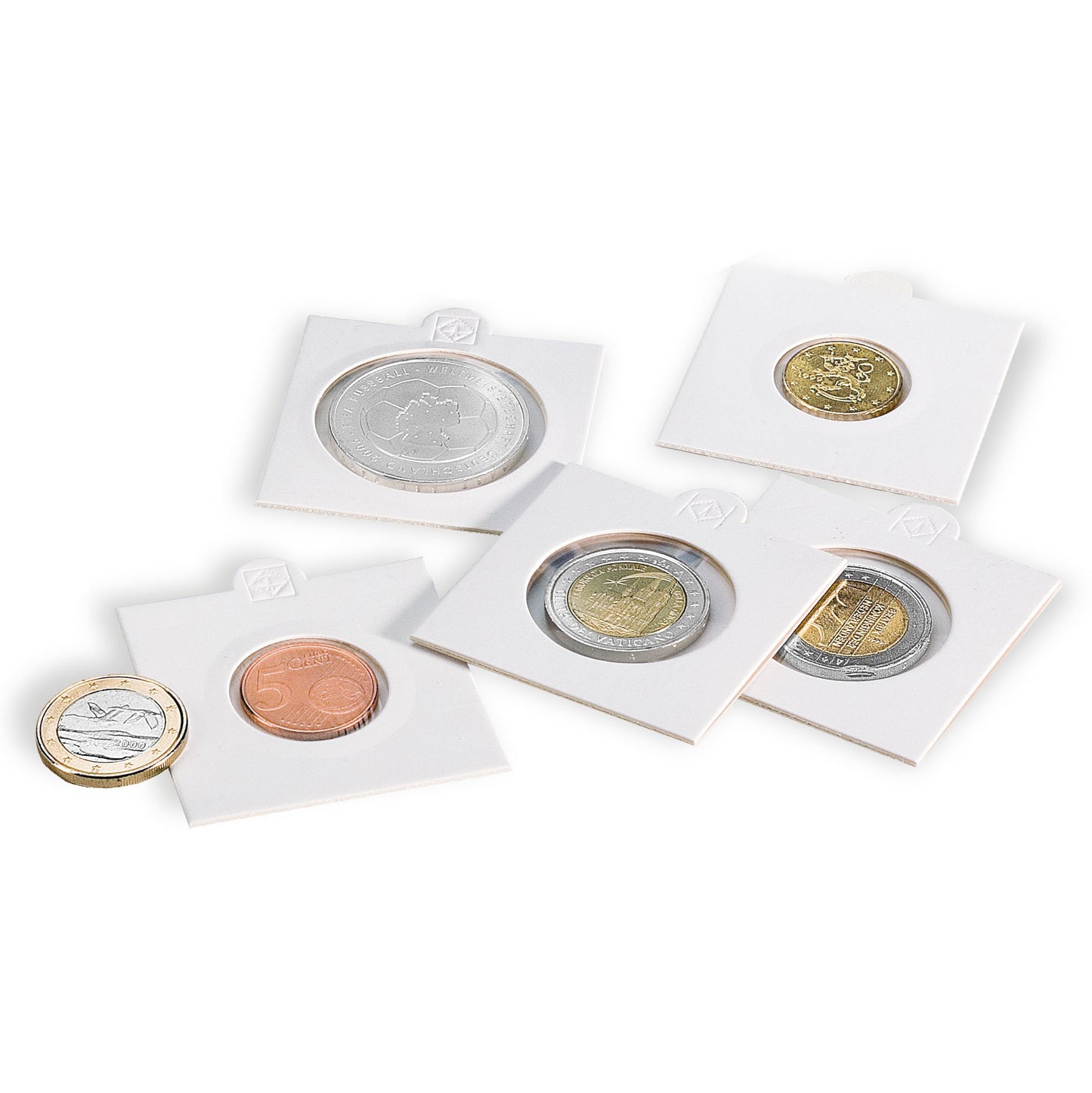 Leuchtturm1917 Matrix Coin Holders, White, Inside 35 mm, self-Adhesive, Pack of 100