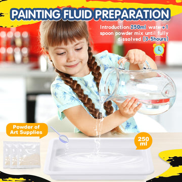 Coodoo Water Marbling Paint for Kids - Arts & Crafts Kit, A5 Size, Multicolor, Ideal for Ages 3-12