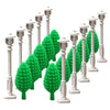 sprite world City Building Accessories Street Lamps Trees for House Garden Building Block Toys Street Light Compatible Major Bra
