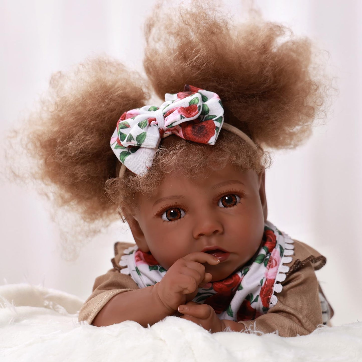 Babeside Lifelike Reborn Baby Dolls Black Girl, 20 Inch Newborn African American Realistic Black Baby Real Life Girl Dolls Soft Vinyl And Cloth Body With Feeding Kit Gift Box For Kids Age 3+