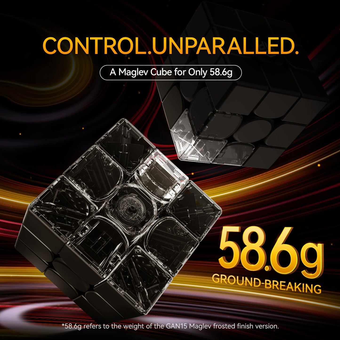 Gan15 Maglev Speed Cube 3X3, Gan Magnetic Cube Perfectly Combines Weight, Magnet And Structure, 58.6G Ultra-Lightweight, Brain T