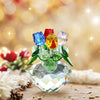 H&D HYALINE & DORA Crystal Rose Figurine - Romantic Collectible Glass Flower Ornament in Color Rose Flower with Gift Box