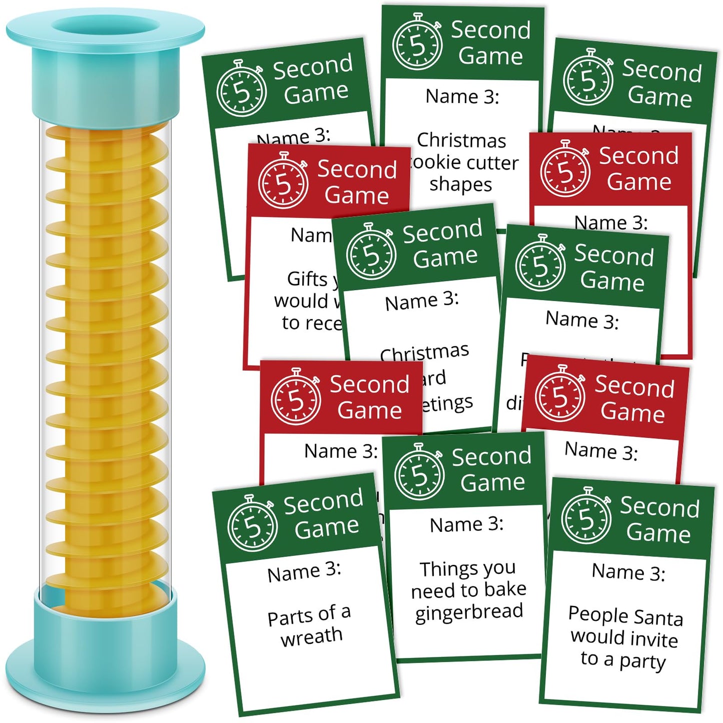 Foilswirl Valentine Party Games 5 Second Game, 72 Cards And 5 Second Hourglass Family Card Game Night With Galentine Family Frie