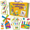 Mindware Imagination Magnets Patterns Deluxe - Includes Wood Carrying Case, Dry-Erase Markers, 60 Magnetic Blocks And 60 Puzzle Cards