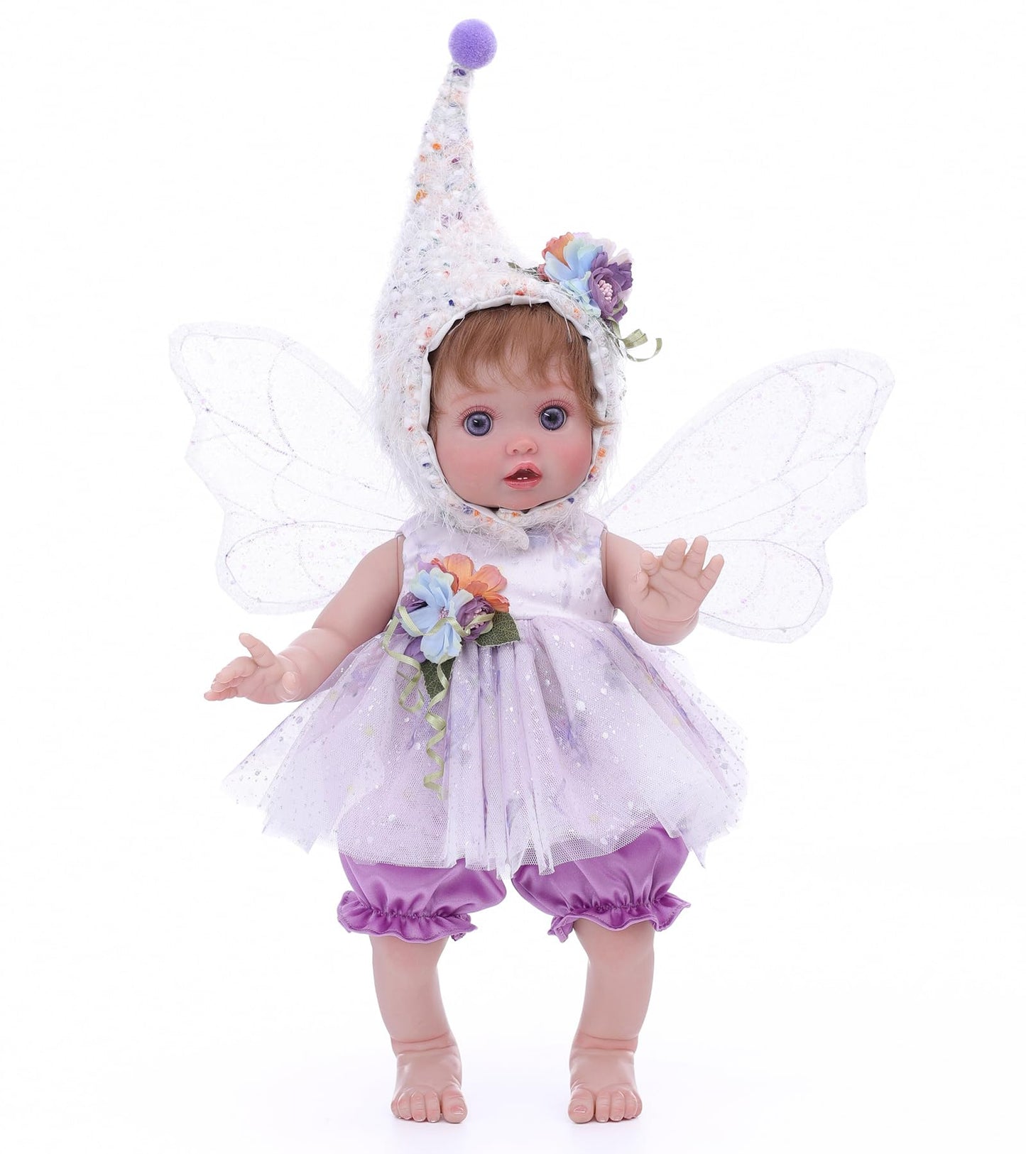 Cloveray Baby Doll, 18 Inch Reborn Baby Dolls - Realistic Lifelike Lavender Fairy Newborn Girl Doll, Real Life Baby Dolls with A