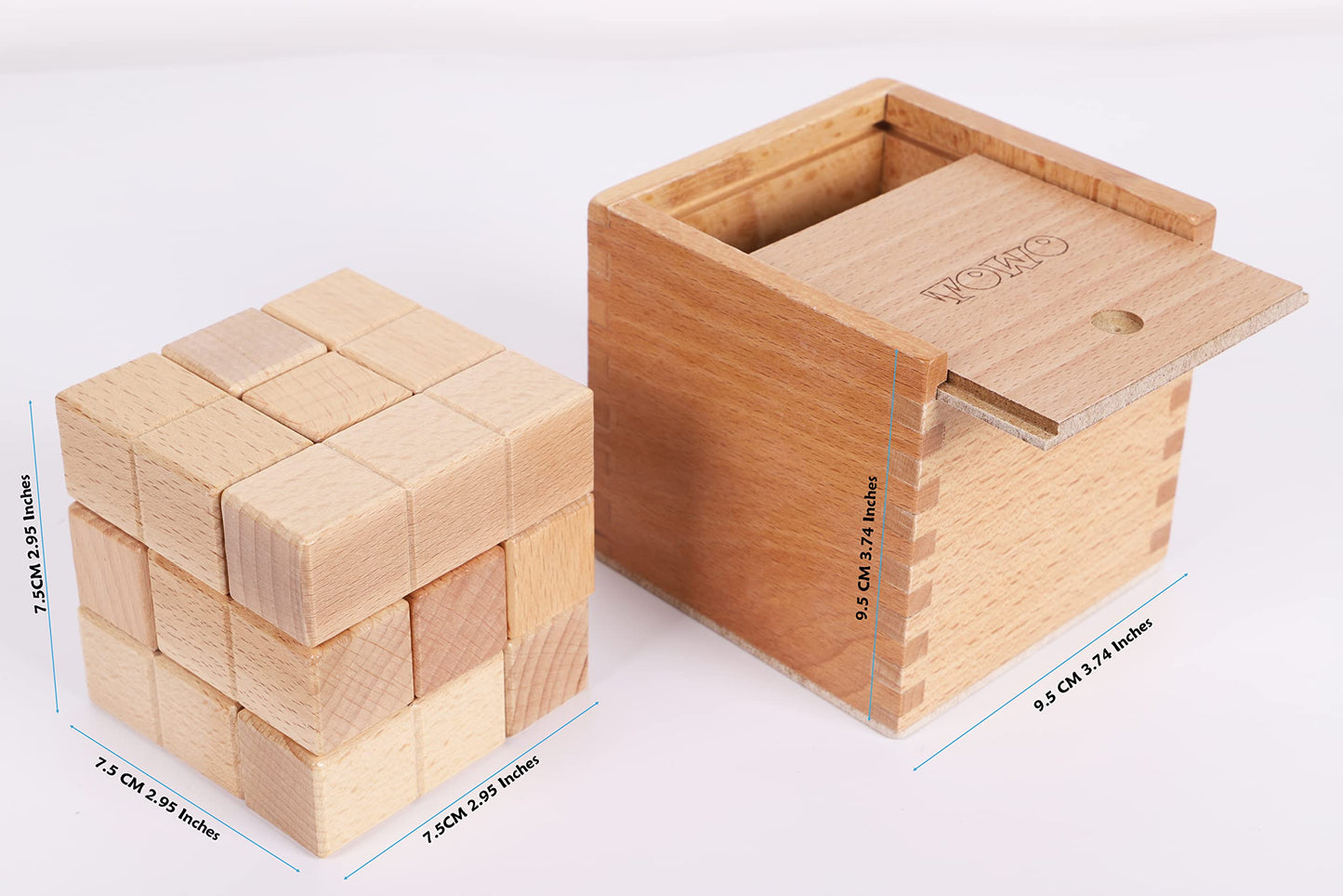 TOWO Large Wooden Soma Cube Puzzle - Brain Teaser Puzzle IQ Logic Math Puzzle for Kids and mature-themeds - Mens Gift Sets-Gift Sets for Him-Gifts for Men Who Have Everything- Stocking Fillers Stuffers