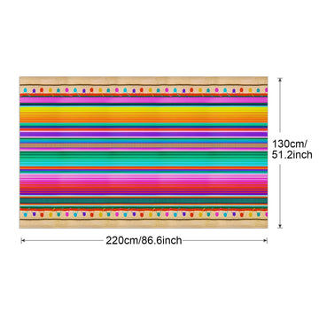 3Pcs Fiesta Tablecloth For Mexican Themed Party Decorations, Plastic Tablecover Multicolor Style For Fiesta Birthday, Taco Night