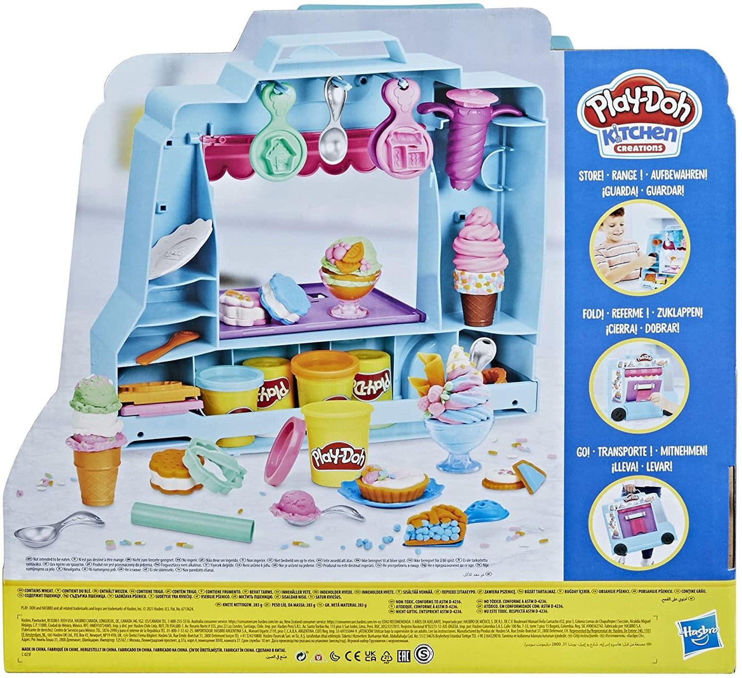 Play-Doh Ice Cream Truck Playset, Pretend Play Toy For Kids 3 Years And Up With 20 Tools, 5 Modeling Compound Colors, Over 250 Possible Combinations