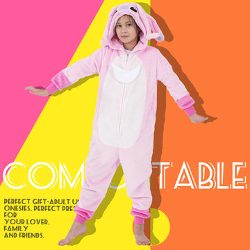 Halloween Christmas Unisex Kids Flannel Cosplay Onesie Costume Outfit Suit For Girls And Boys (Pink Stitch, 6 Years)