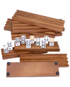 Wooden Domino Racks Set Of 8, Wood Domino Tiles Trays, Domino Holders Organizer For Mexican Train And Other Domino Games-Dominos