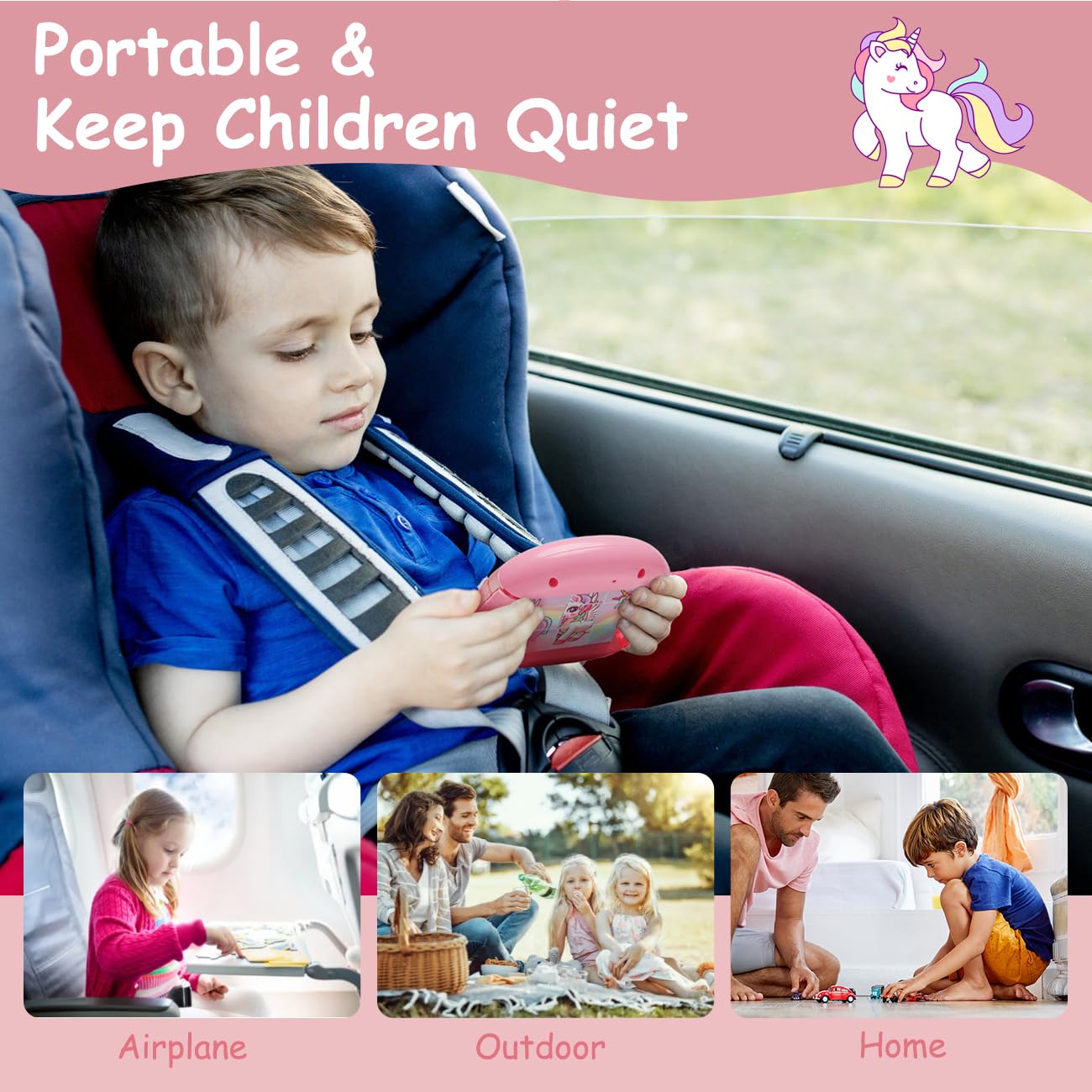 Fullware Rotating Puzzle For Kids 3 4 5 6 7 8 Year Old, 4 Puzzles In 1, Toddlers Travel, Car, Airplane, Road Trip Activities, Fi