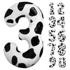 Lebery Cow Print Number Balloon 40 Inch Cow Print Number 3 Balloon Cowgirl Theme Number Balloon For 3Rd Birthday Party Cow Balloons Large Black White Number 3 Balloon For Farm Barn Party Supplies