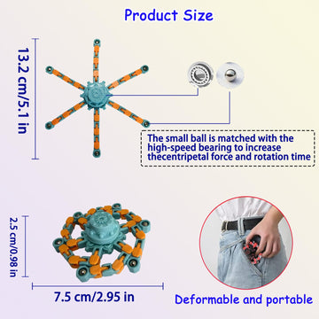 20 Pcs Fidget Spinner Toys Party Favors Goodie Bag Stuffers Funny Valentines Gifts For Kids Adults,Transformable Robot Fingertip Stress Relief Gyro Sensory Toys,Treasure Box Toys Prizes Supplies