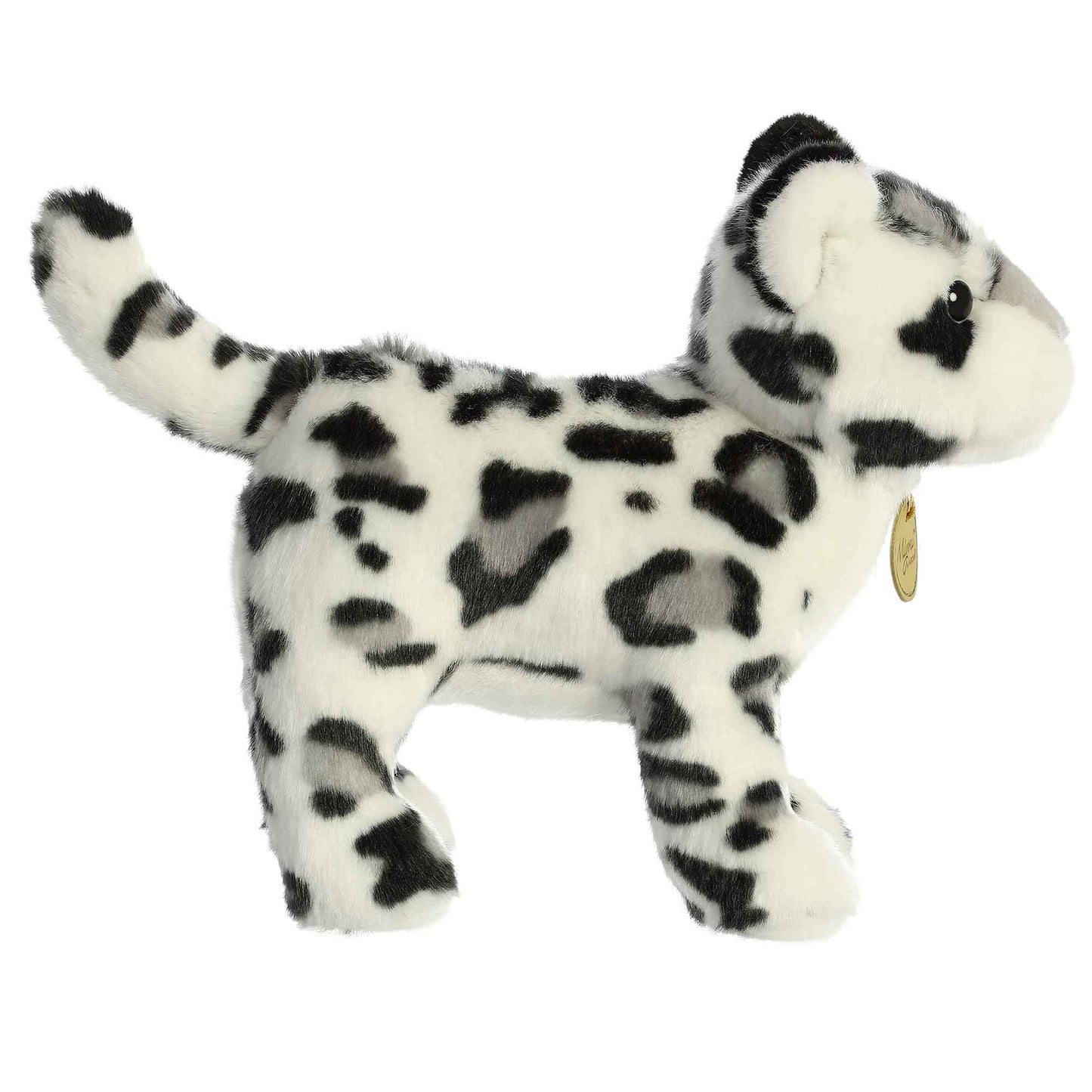 Aurora® Realistic Miyoni® Snow Leopard Stuffed Animal - Lifelike Detail - Cherished Companionship - White 10 Inches