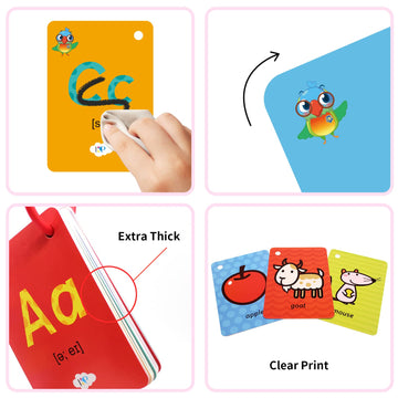 Kids Abc Flash Cards,Letter Toddler Flash Cards Alphabet Learning Picture Kindergarten For Kids,Toddler 26 Pcs (Letter)