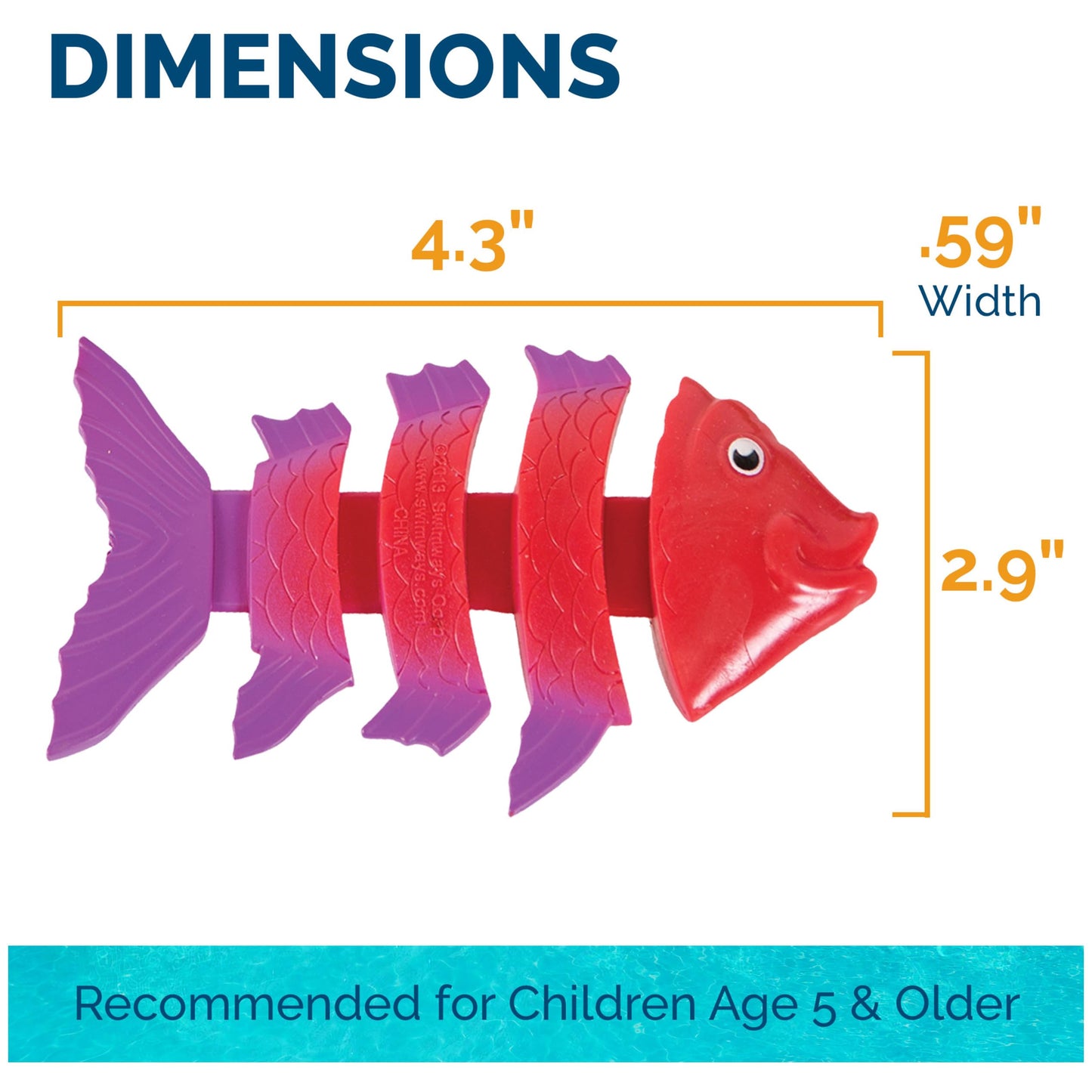Swimways Fish Styx Kids Fish-Shaped Pool Diving Toys (3 Pack), Bath Toys & Pool Party Supplies For Kids Ages 5 And Up