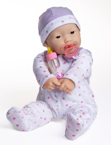 JC Toys La Baby 20-Inch Soft Body Baby Doll, Asian Purple, Washable, Removable Outfit, Model 15342, For Children 2 Years +