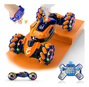 Mnjck Gesture Sensing Rc Stunt Car For Boys, Remote Control 4Wd Double-Sided 360 Spin, 2.4 Gh Rc Car With Light Music Spray, Han