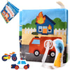 Richgv Baby Books Toys 6-12 Months, Baby Sensory Toys Activity Book Busy Book Learning Toys Travel Toys Soft Cloth Baby Books To