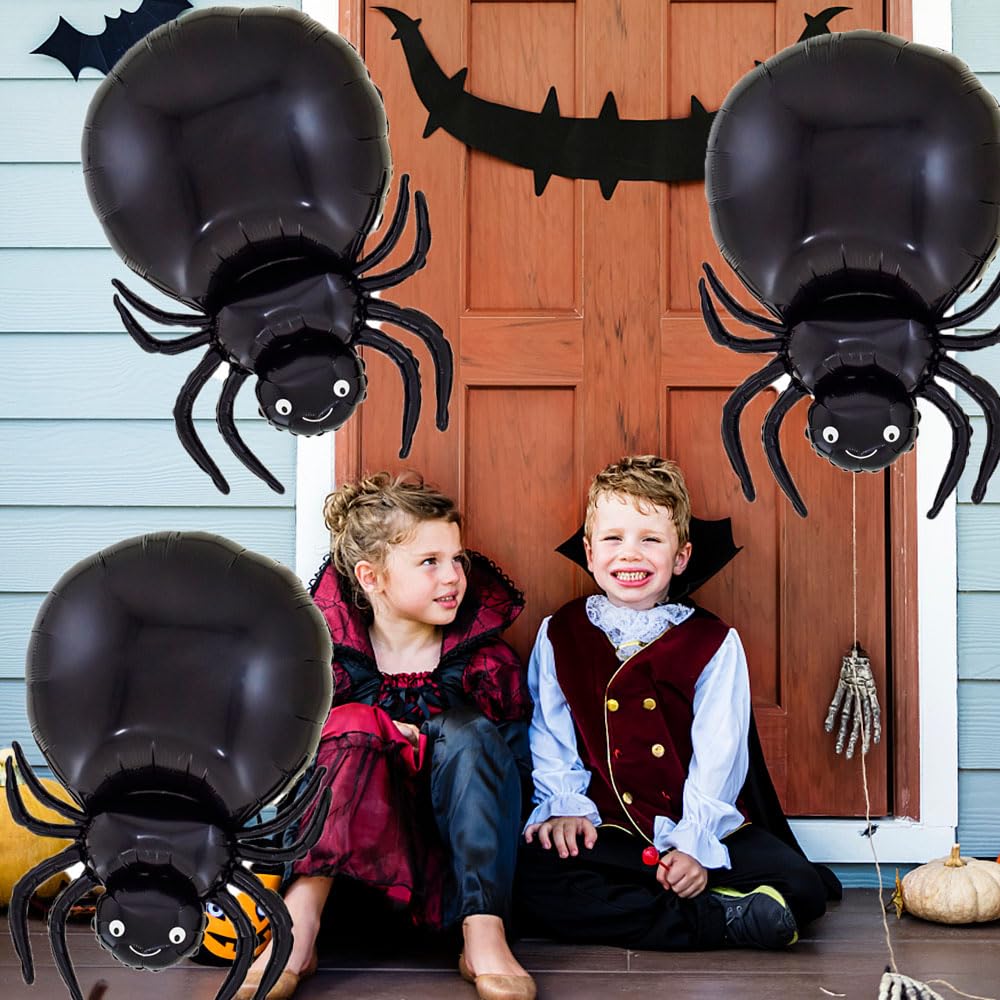 Hadckja Spider Balloons Halloween Balloons Spider Foil Balloons For Spider-Themed Party Birthday Party Supplies Decorations Hall
