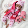 CHAREX Reborn Baby Doll Lucy, 22" Lifelike Black Girl Vinyl Toy for Kids 3+