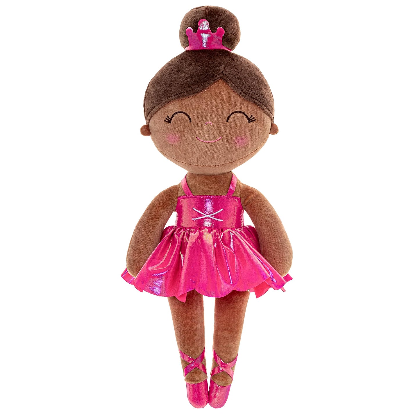 Gloveleya Baby Doll Ballerina Girl Gift Ballerina Plush Soft Doll Colorful Haze Gold Ballet Series-Rose Red 13 Inch With Gift Box