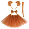 Jmkcoz Animal Monkey Costume Soft Monkey Ears Headband Bowtie Tail Tutu Fancy Costume For Halloween Cosplay Party