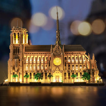 Brickbling Led Lighting Compatible With Lego Architecture Notre-Dame De Paris 21061, Compatible With Lego Notre Dame Cathedral, No Bricks Included (Classic Version Light)