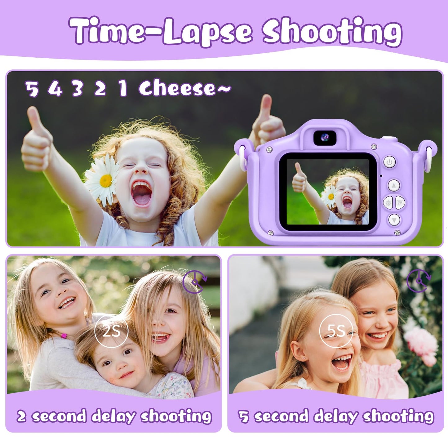 Kizjorya Upgraded 48Mp Kids Camera For Girls Boys 3-12, Video Selfie Camera-Christmas Birthday Gift For Toddler, Hd Digital Came