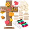 Blueweenly 12 Sets Wooden Thanksgiving Painting Craft Kits for Kids Thanksgiving Tree Craft Kit Standing Tree Fall Crafts for Au