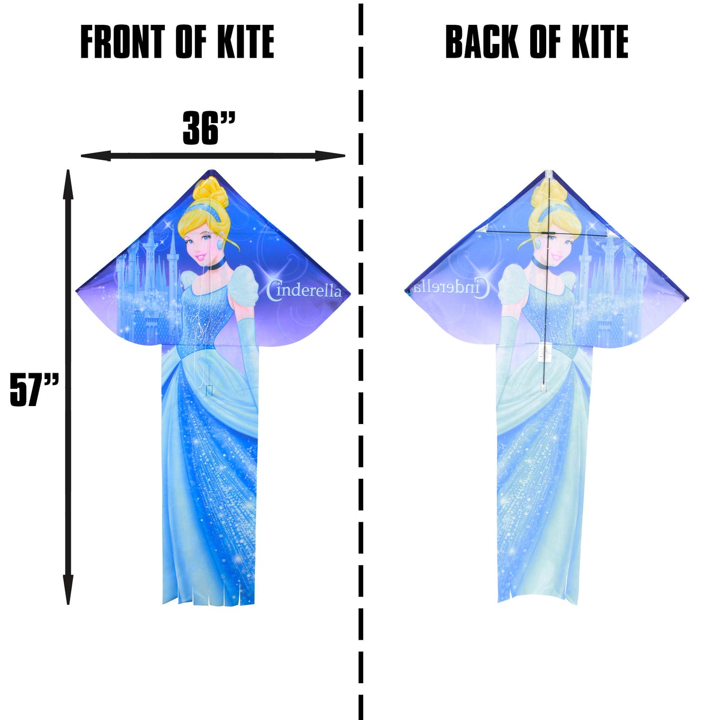 Windnsun Breezyfliers 57 Nylon Kite, Cinderella, 57 Inches Tall