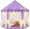 Kixinwa Purple Princess Tent For Girls, Kids Play Tent With Led Large Star Lights, Castle Playhouse Tent For Children Toddlers I