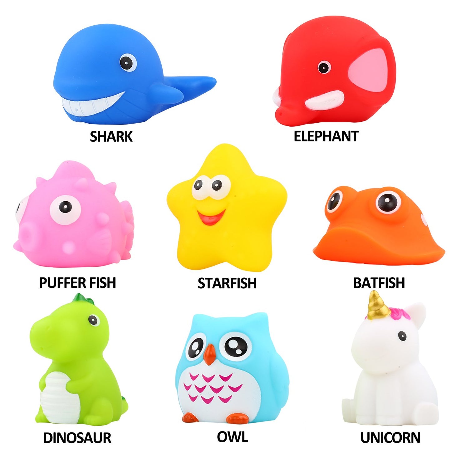 Bath Toys, 8 Pcs Light Up Floating Rubber Animal Toys Set, Flashing Color Changing Light In Water, Baby Infants Kids Toddler Child Preschool Bathtub Bathroom Shower Games Swimming Pool Party