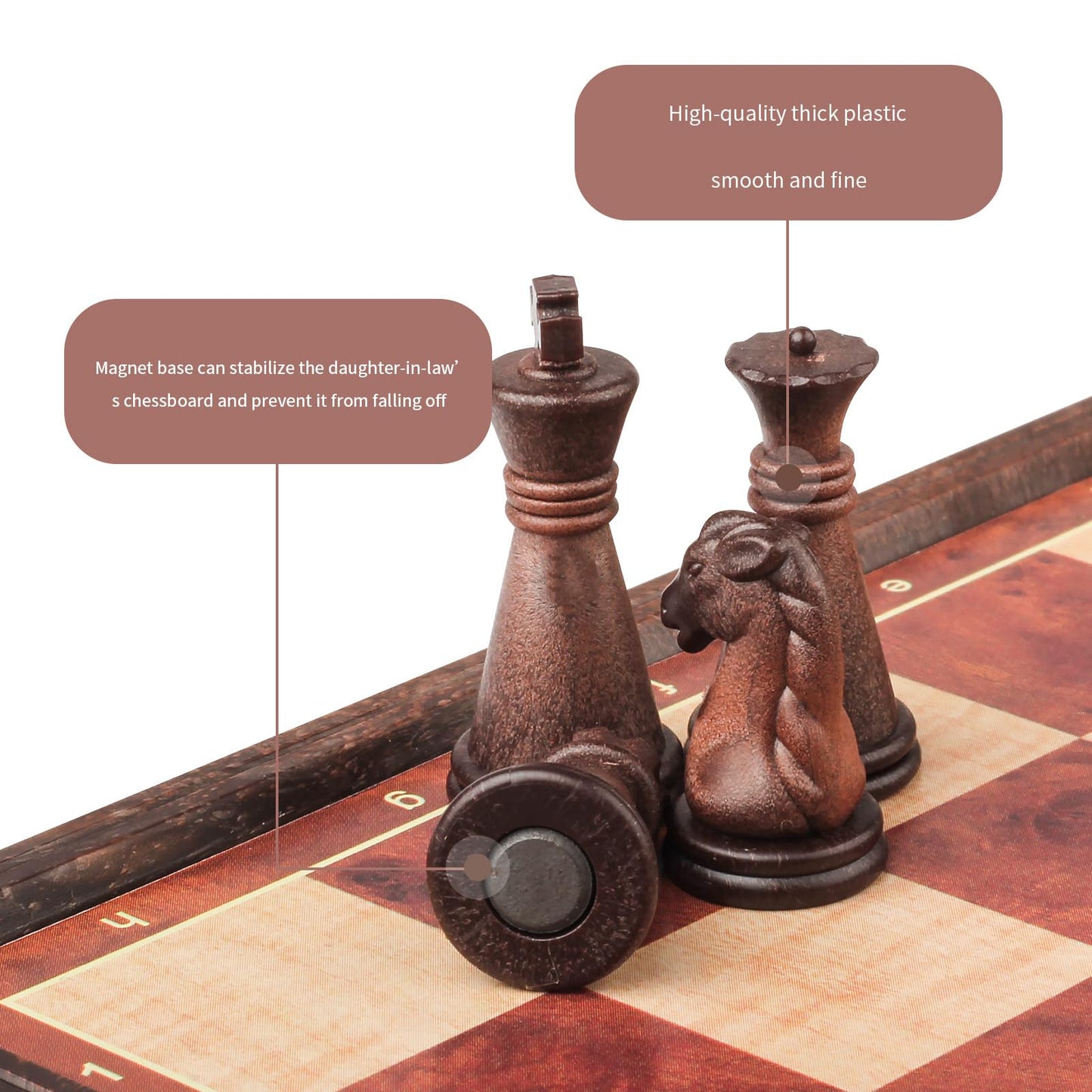 Simplewin 7.87 Inch Mini Magnetic Travel Chess Set, Walnut-Style - Small Portable Pocket Folding Chess Board Games, Ideal For Tr