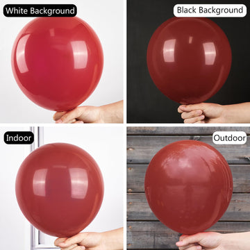 Partywoo Ruby Red Balloons, 100 Pcs 12 Inch Dark Red Balloons, Maroon Balloons For Balloon Garland Or Balloon Arch As Birthday Party Decorations, Wedding Decorations, Baby Shower Decorations, Red-Y75