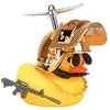 wonuu Rubber Yellow Duck Car Ornaments Cool Duck Car Dashboard Decorations with Propeller Helmet Sunglasses (Dazzling Gold-Yellow G)