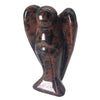 Fekuar Natural Mahagony Obsidian Guardian Angel Statue, Hand-Carved Healing Crystal Pocket Figurines Decoration 2 Inches