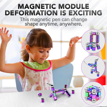 Magnetic Fidget Pen - Perfect Writing And Spinner Magnet Toy Combination, Figette Figit Pen With 13 Magnetic Rings, Ideal Office