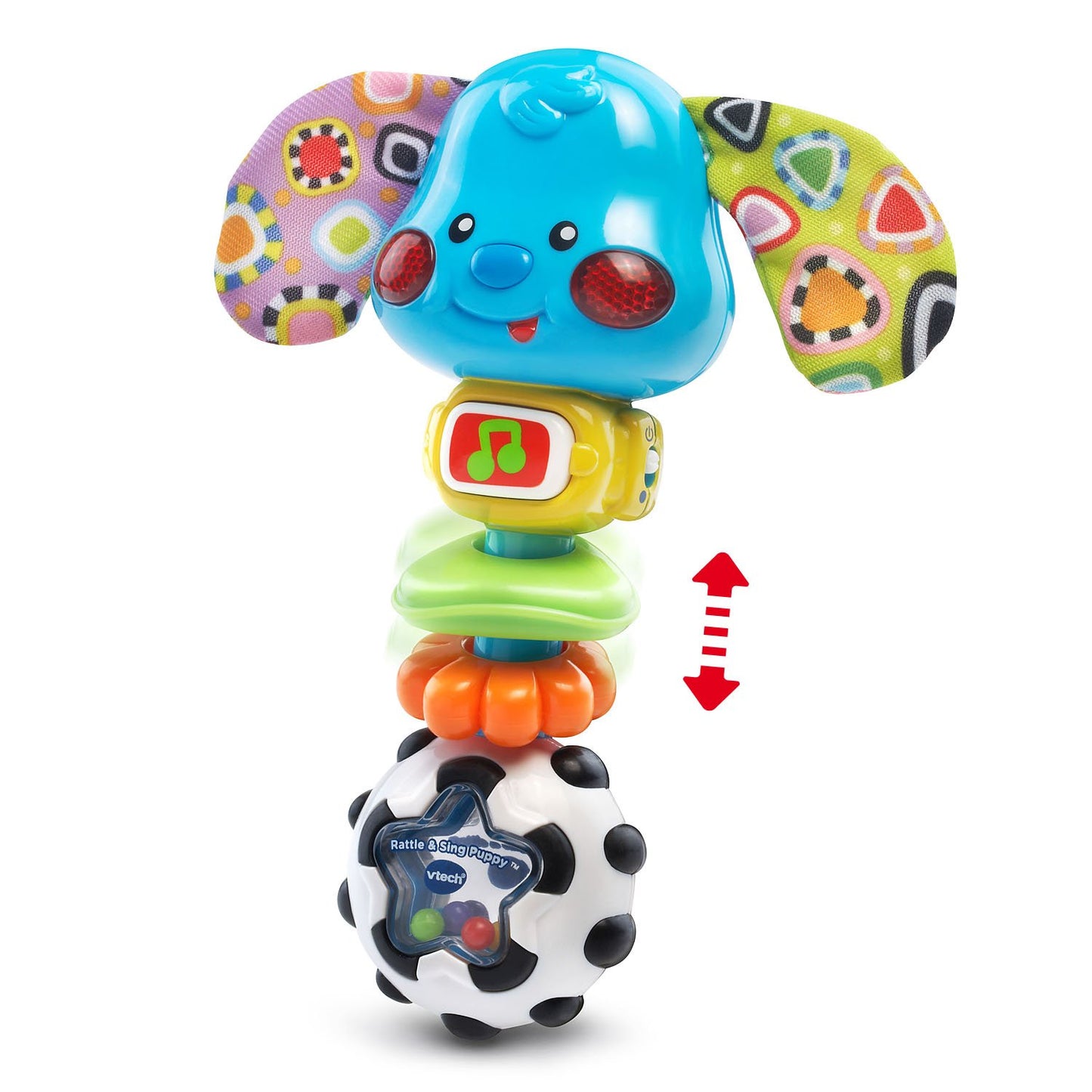 VTech Baby Rattle and Sing Puppy - Multicolor Small Plush Toy for Infants, Soft Interactive Learning Toy