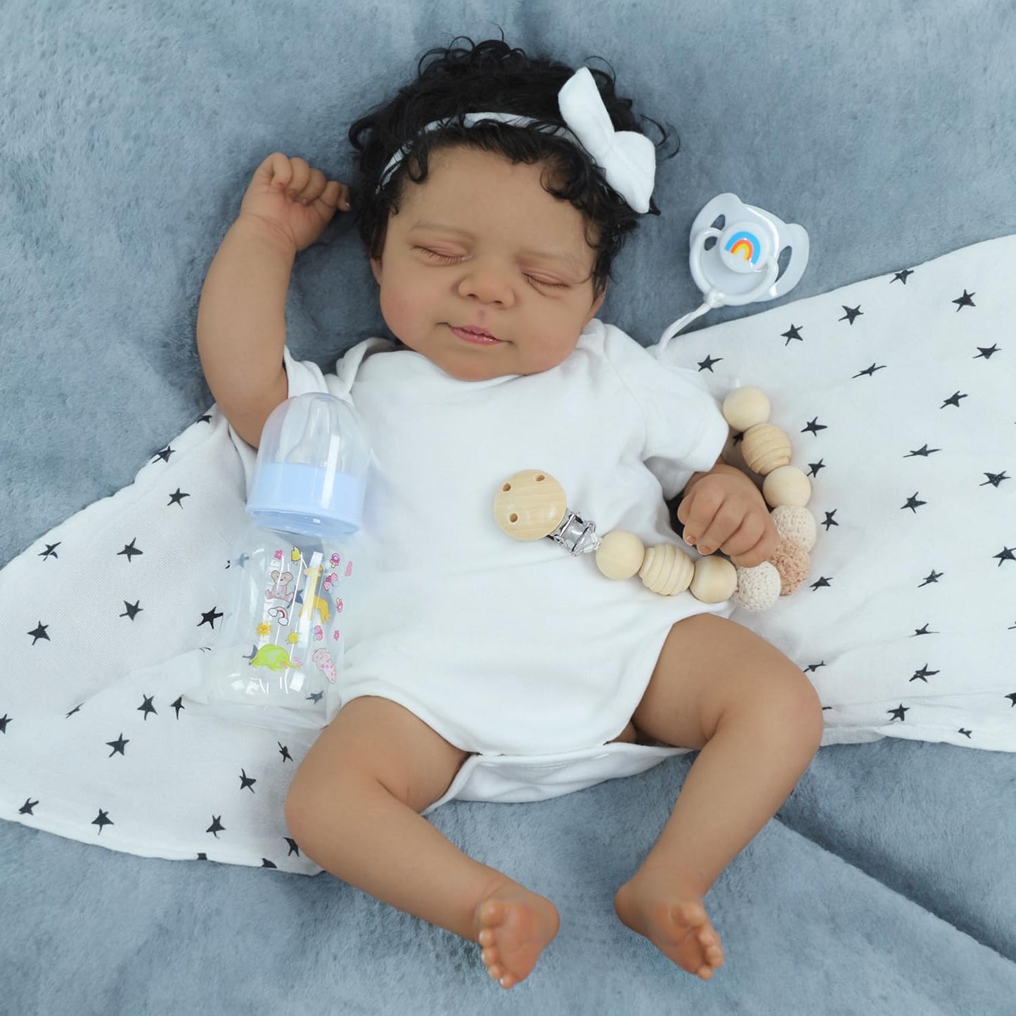 SCOM Reborn Baby Dolls Black Boy- 18 Inch Realistic Newborn Dolls Newborn Baby Dolls African American Real Life Baby Gift for Kids Age 3