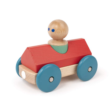 3 Piece Tegu Magnetic Racer Building Block Set, Poppy