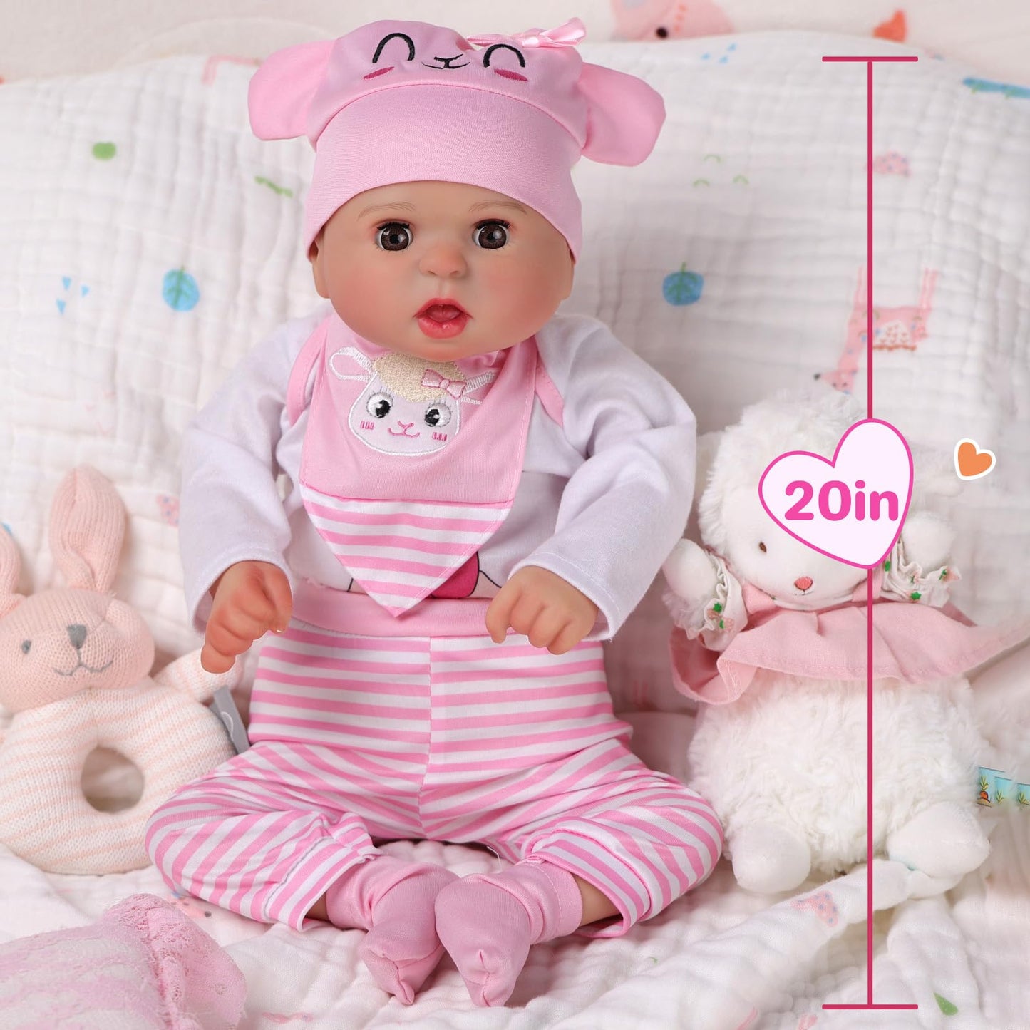 Babeside Realistic Baby Doll Eyes Open & Close - Bailyn, 20 Inch Reborn Baby Dolls With Toy Accessories Gift Set For Boys Girls Kids Age 3+