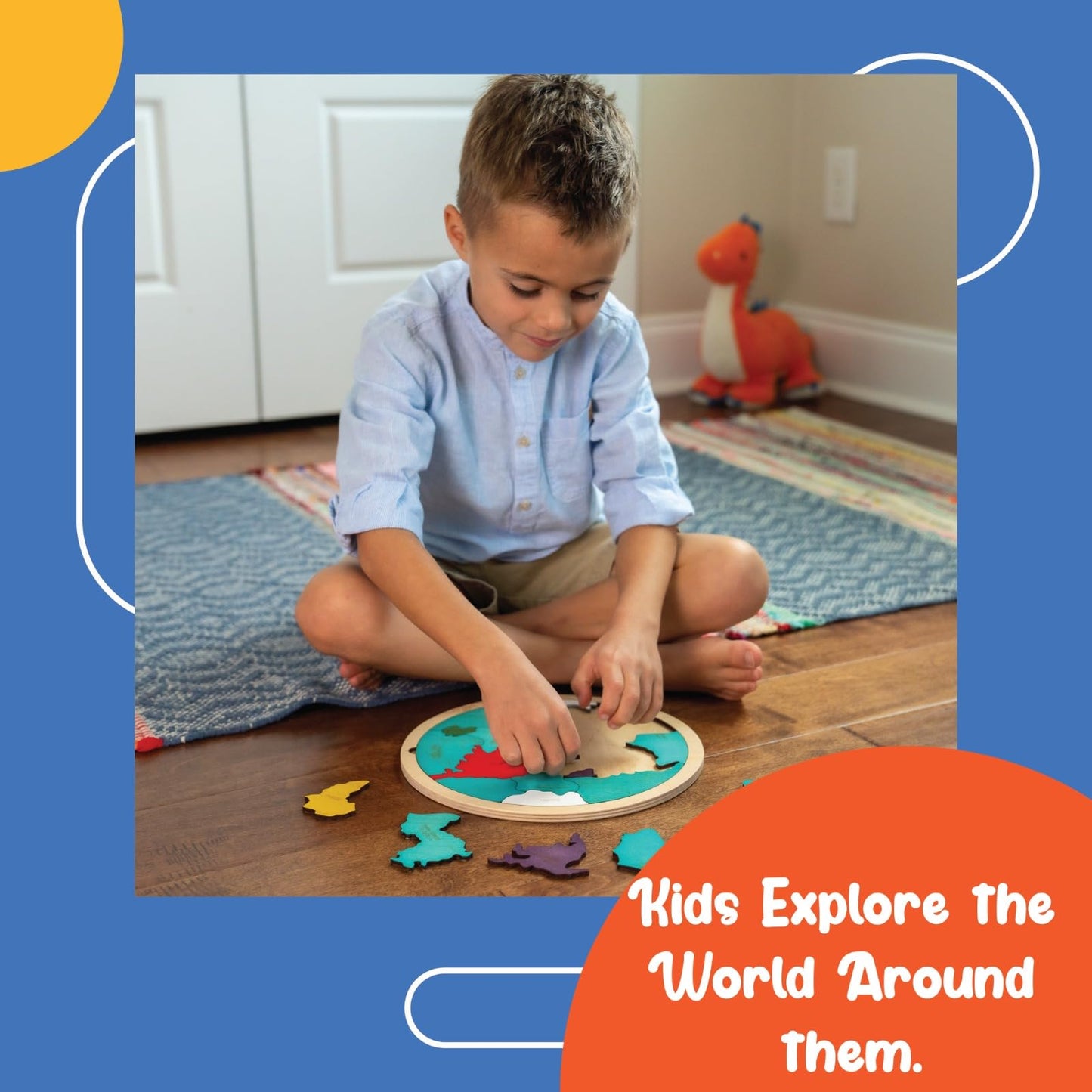 7 Continents & 5 Oceans Of The Earth Wooden Jigsaw Puzzle For Kids | 21 Puzzle Pieces | Learning & Educational Toy Gift For Boys & Girls Ages 3 Years And Above