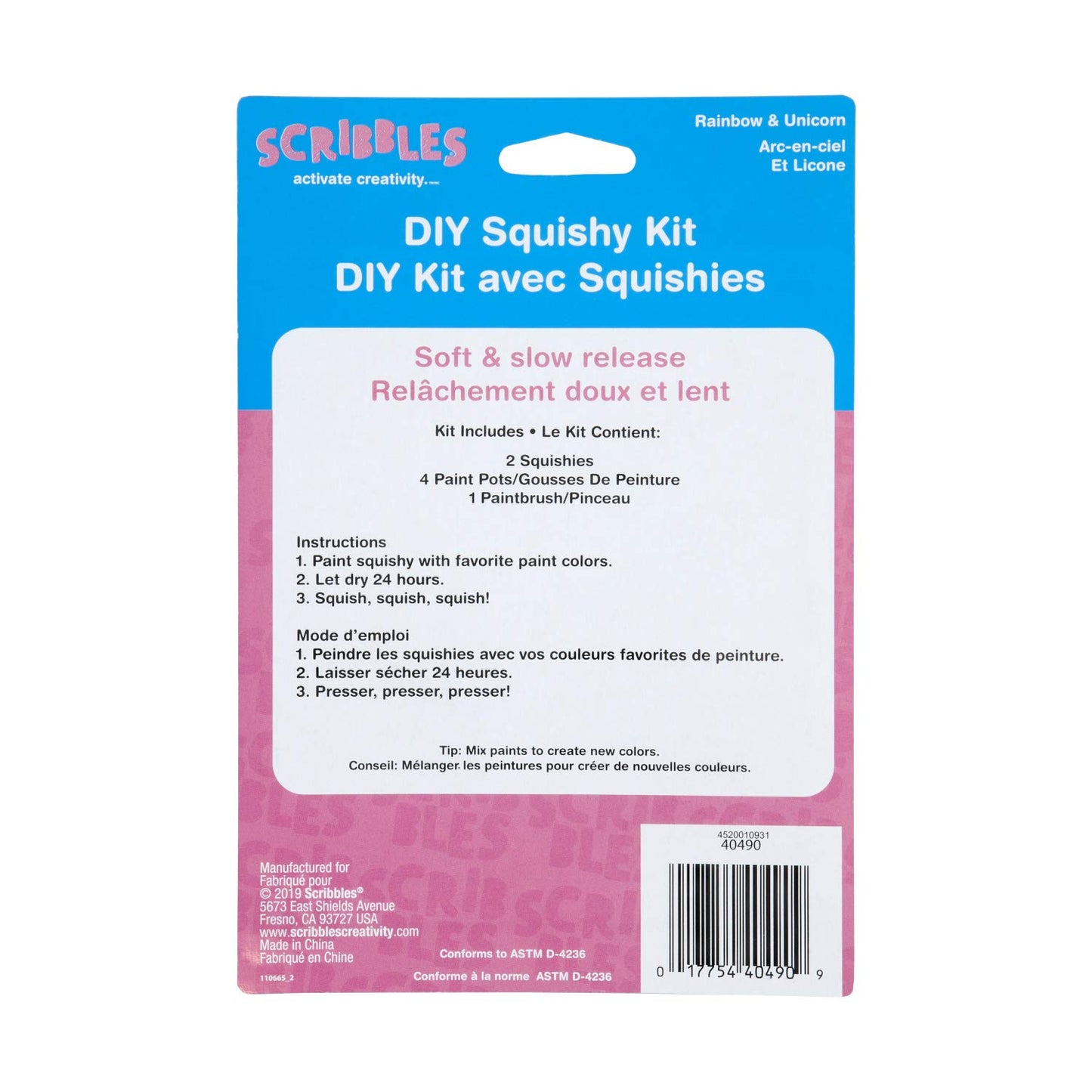 Scribbles Diy Squishy Kit, Rainbow & Unicorn